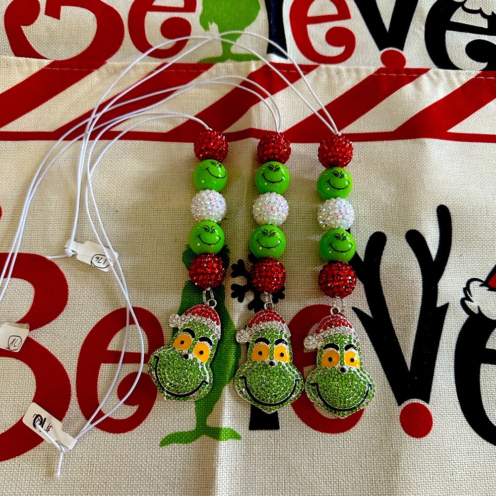 Handmade Grinch Long Necklace